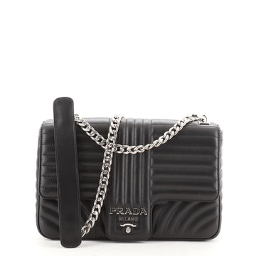 Prada Chain Flap Shoulder Bag Diagramme Quilted Leather Large