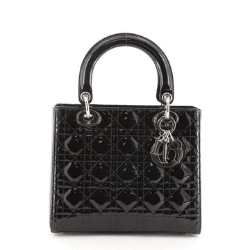 Christian Dior Vintage Lady Dior Bag Cannage Quilt Patent Medium