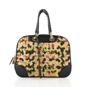 Louis Vuitton Bowling Vanity Handbag Leather with Tweed