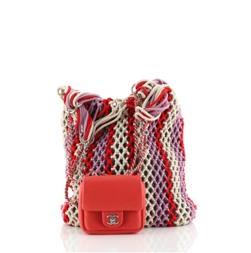 Chanel Shopping Tote Woven Cord and Lambskin Large