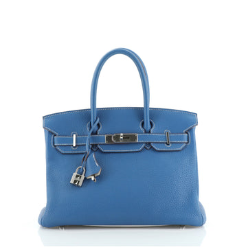 Hermes Eclat Birkin Handbag Clemence with Palladium Hardware 30