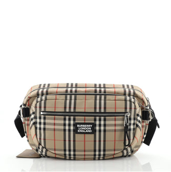 Burberry Logo Cannon Bum Bag Vintage Check Canvas Large