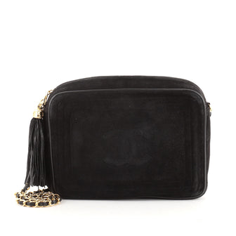 Chanel Vintage CC Tassel Camera Bag Suede Small