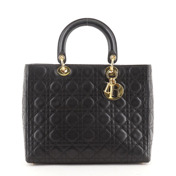 Christian Dior Vintage Lady Dior Bag Cannage Quilt Lambskin Large