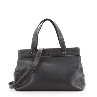 Chanel Vintage Convertible CC Tote Leather Large