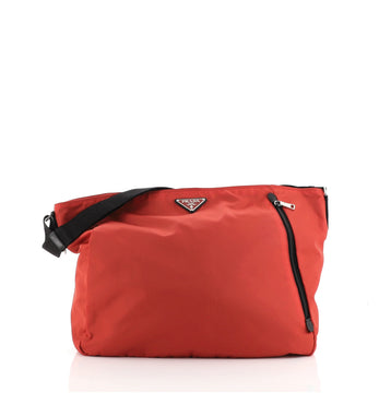 Prada Front Zip Shoulder Bag Tessuto XL