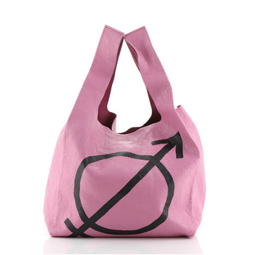 Balenciaga Supermarket Shopper Bag Printed Leather Small