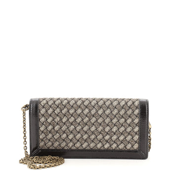 Bottega Veneta Wallet on Chain Intrecciato Knitted Lurex with Snakeskin Long