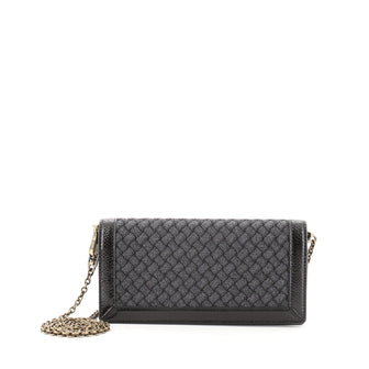 Bottega Veneta Wallet on Chain Intrecciato Knitted Lurex with Snakeskin Long