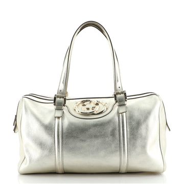 Gucci Britt Boston Duffle Bag Leather Large
