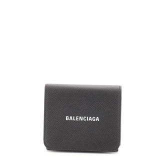 Balenciaga Logo Trifold Wallet Leather Mini