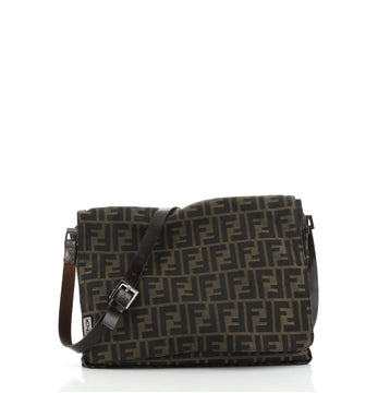 Fendi Vintage Flap Messenger Bag Zucca Canvas Medium