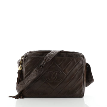 Vintage Diamond CC Camera Bag Quilted Lambskin Large