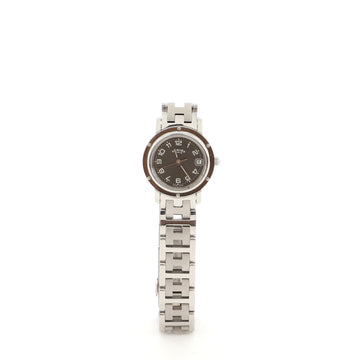 Hermes Clipper Quartz Watch Stainless Steel 24