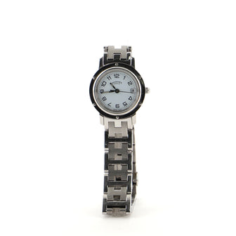 Hermes Clipper Quartz Watch Stainless Steel 24