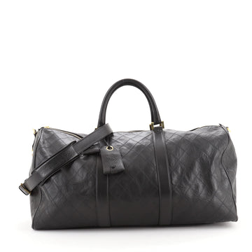 Chanel Vintage Diamond Stitch Boston Bag Quilted Lambskin XL