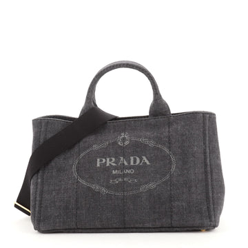 Prada Canapa Convertible Tote Denim Medium