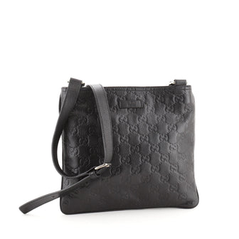Gucci Zip Top Messenger Bag Guccissima Leather Small