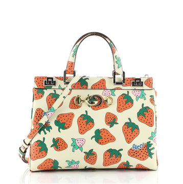 Gucci Zumi Top Handle Bag Printed Leather Medium