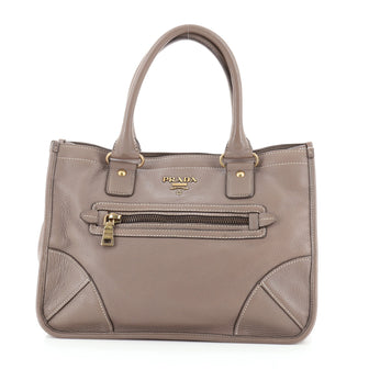 Prada Front Zip Tote Vitello Daino Medium