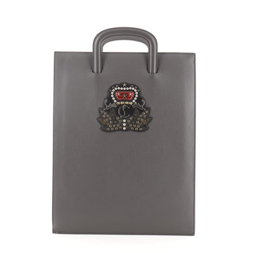 Christian Louboutin Trictrac Portfolio Bag Embroidered Studded Leather Large