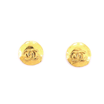 Chanel Vintage Round CC Clip-On Earrings Metal
