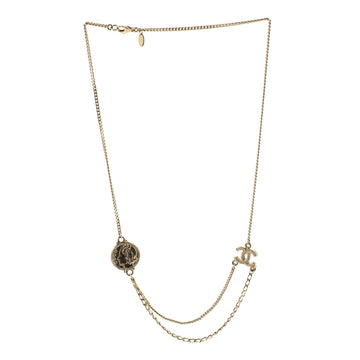 Chanel Coco Medallion Necklace Metal with Crystal