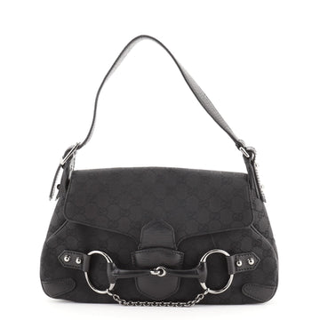 Gucci Horsebit Flap Shoulder Bag GG Canvas Medium
