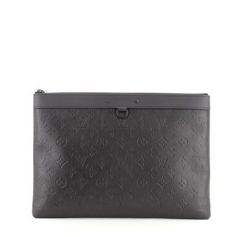 Louis Vuitton Discovery Pochette Monogram Shadow Leather GM