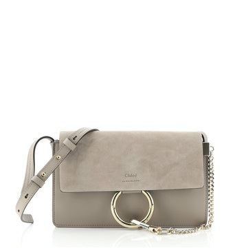 Chloe Faye Shoulder Bag Leather and Suede Small