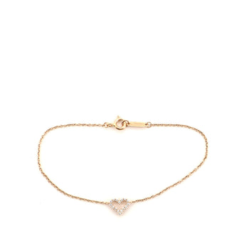 Tiffany & Co. Heart Chain Bracelet 18K Rose Gold with Diamonds