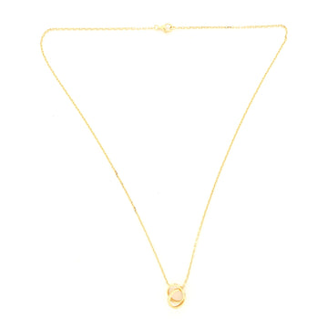 Cartier Love Interlocking Necklace 18K Yellow Gold with Diamonds