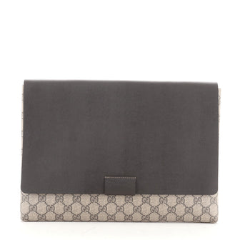Gucci Envelope Clutch GG Coated Canvas and Leather Large