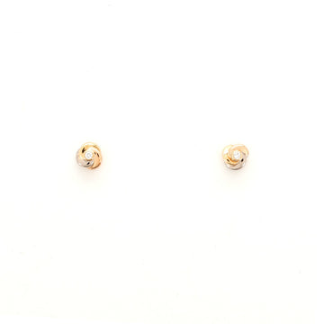 Cartier Trinity Stud Earrings 18K Tricolor Gold with Diamond Mini