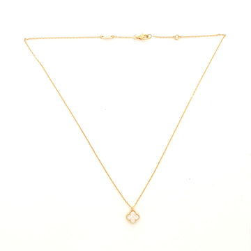 Van Cleef & Arpels Sweet Alhambra Mother of Pearl Necklace 18K Yellow Gold