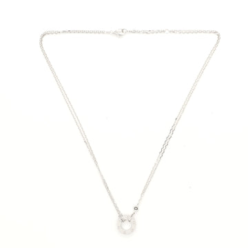 Cartier 2 Diamonds Love Pendant Necklace 18K White Gold
