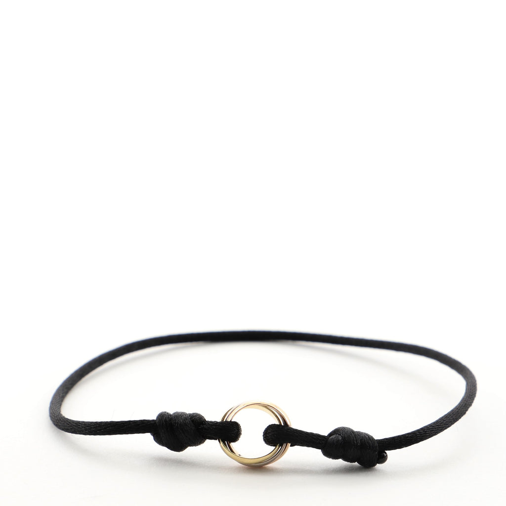 Cartier Trinity On Cord Bracelet Silk Cord with 18K Tricolor Gold