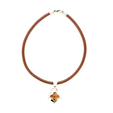 Bvlgari Pyramide Pendant Necklace 18K White Gold and Citrine