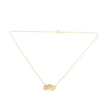 Tiffany & Co. Triple Heart Pendant Necklace 18K Yellow Gold with Diamonds