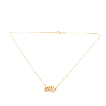 Tiffany & Co. Triple Heart Pendant Necklace 18K Yellow Gold with Diamonds