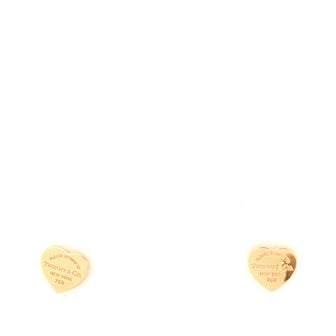 Tiffany & Co. Return To Heart Tag Stud Earrings 18K Rose Gold Mini