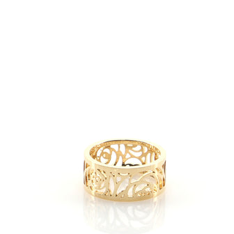 Chanel Camelia Ajoure Band Ring 18K Yellow Gold