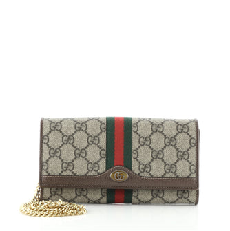 Gucci Ophidia Chain Wallet GG Coated Canvas