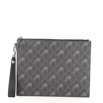Gucci Zipped Pouch Printed GG Coated Canvas Medium