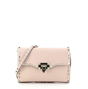 Valentino Rockstud Flip Lock Flap Bag Leather Medium