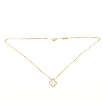Van Cleef & Arpels Vintage Alhambra Pendant Necklace 18K Yellow Gold and Mother of Pearl