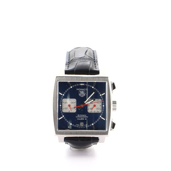 Tag Heuer Monaco Calibre 12 Chronograph Automatic Watch Watch Stainless Steel and Alligator 39