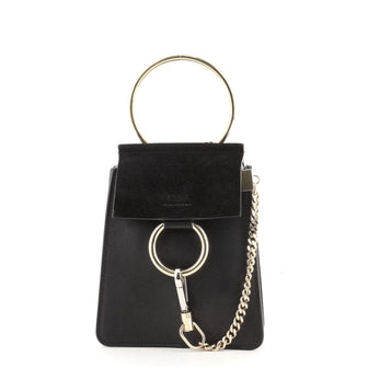 Chloe Faye Bracelet Crossbody Bag Leather and Suede Mini