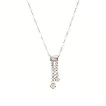 Tiffany & Co. Jazz Graduated Double Drop Pendant Necklace Platinum and Diamonds