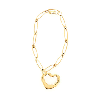Tiffany & Co. Peretti Open Heart Charm Bracelet 18K Yellow Gold